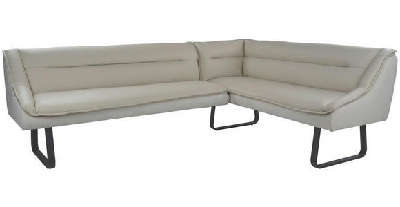 ECKBANK 237/178 cm Struktur Echtleder Schwarz, Beige   - Beige/Schwarz, Design, Leder/Textil (237/178cm) - Novel