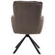 ARMLEHNSTUHL  Stoffauswahl, Sitzfläche 180° drehbar Cord  - Taupe/Schwarz, Design, Textil/Metall (62/95/67cm) - Novel