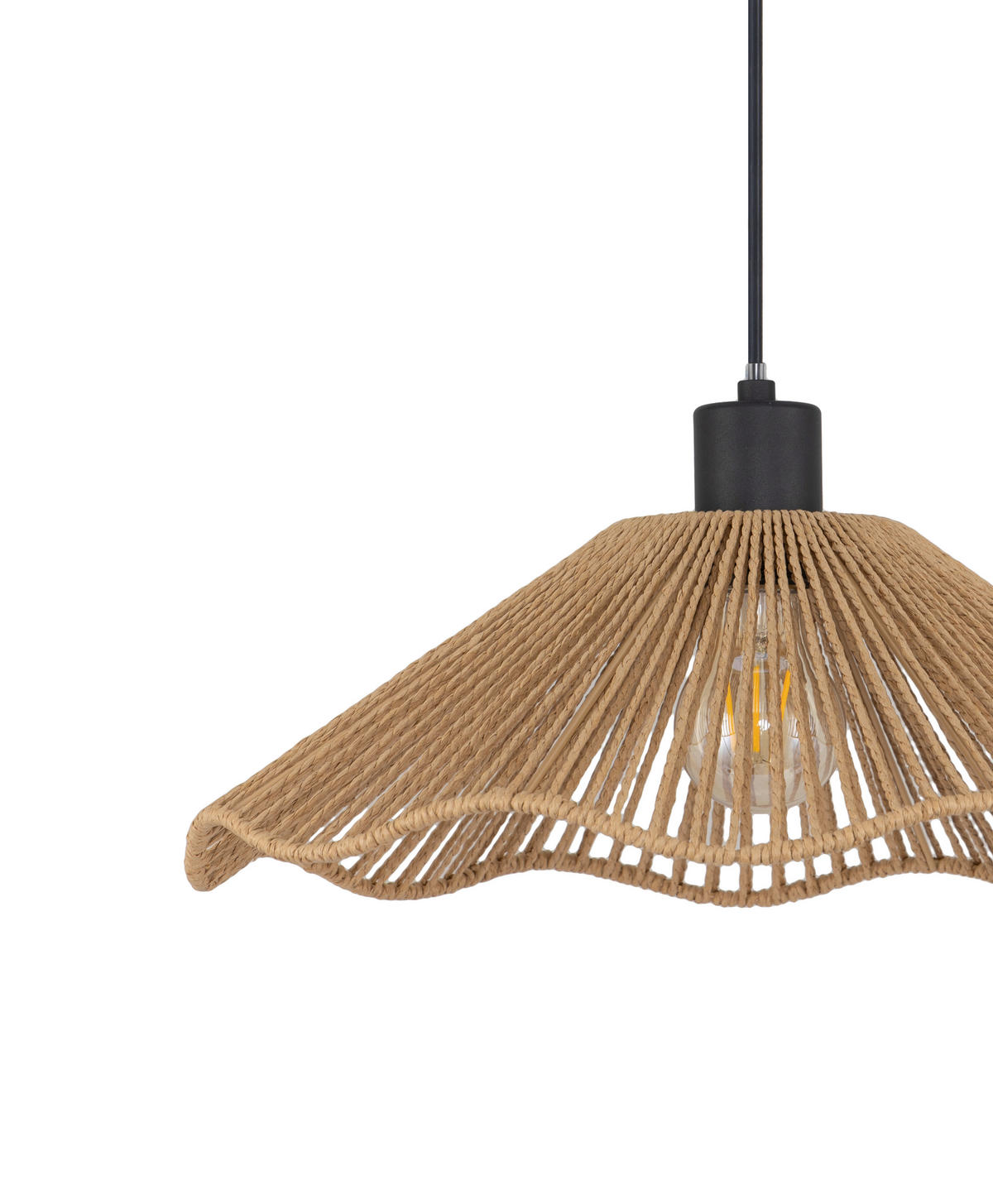 HÄNGELEUCHTE 40/120 cm   - Schwarz/Naturfarben, Design, Papier/Metall (40/120cm) - Collet's Monde