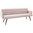 SITZBANK 216/86/68 cm  in Hellrosa  - Hellrosa/Schwarz, Design, Textil/Metall (216/86/68cm) - Dieter Knoll