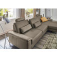 ECKSOFA  in Echtleder Graubraun  334/176 cm  - Graubraun/Schwarz, Design, Leder/Metall (334/176cm) - Dieter Knoll