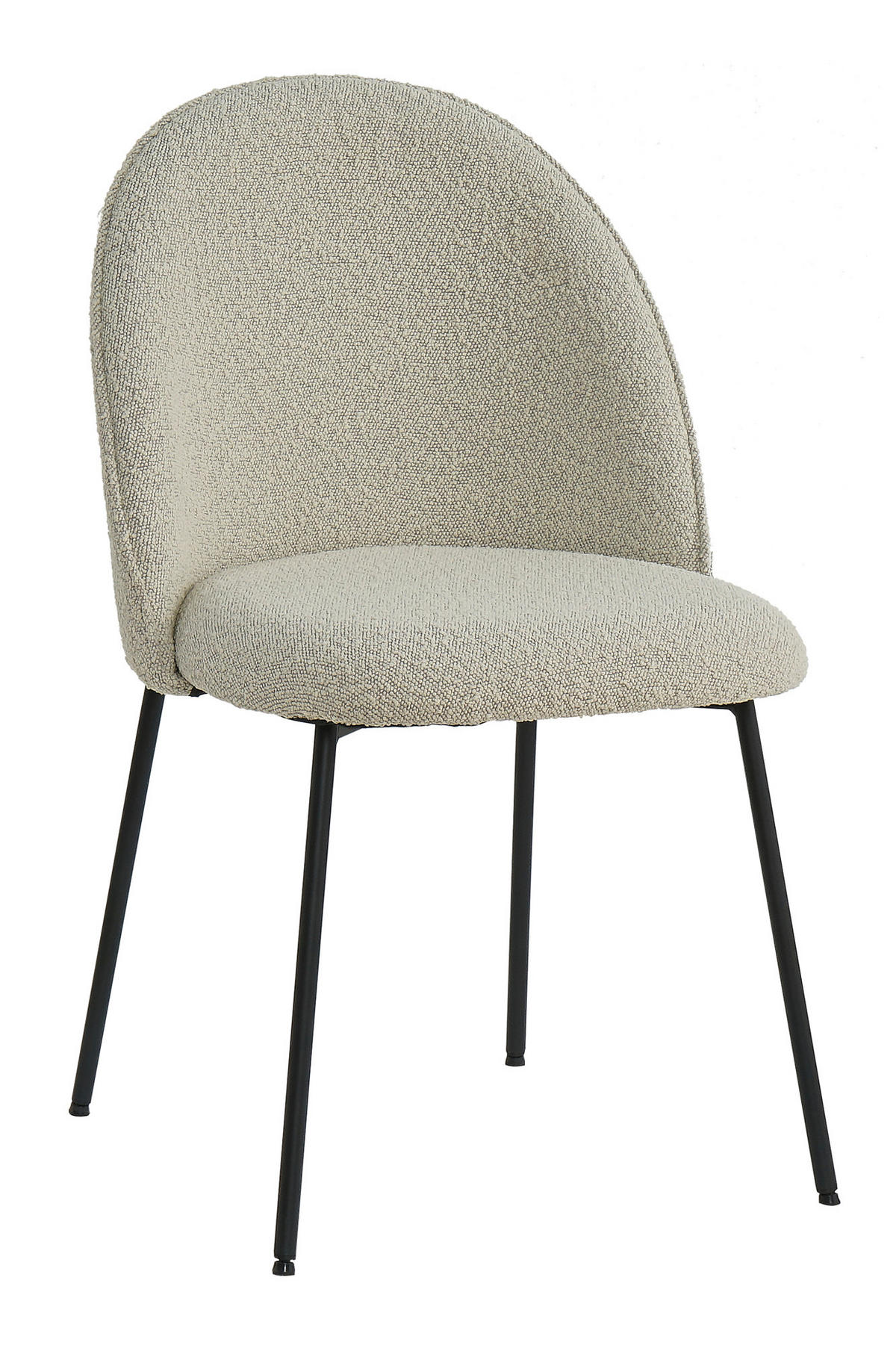 STUHL-SET 2 Stück  in Stahl Bouclé  - Beige/Schwarz, Design, Textil/Metall (49,5/84/47,5cm) - MID.YOU