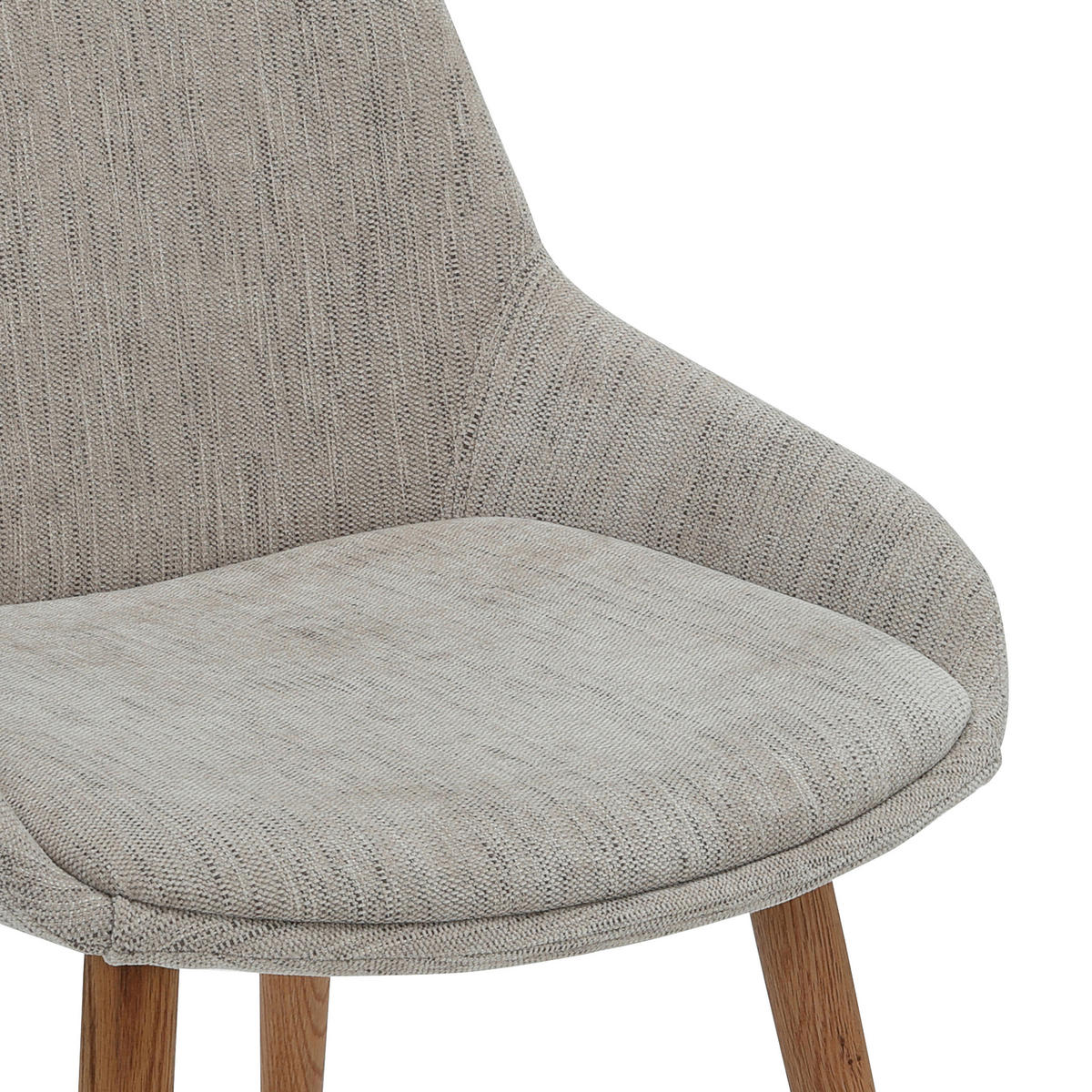 STUHL   Chenille  - Beige/Naturfarben, Modern, Holz/Textil (52/81/56,5cm) - home24