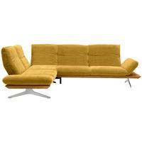 ECKSOFA in Flachgewebe Currygelb  - Currygelb/Edelstahlfarben, Design, Textil/Metall (209/277cm) - Koinor