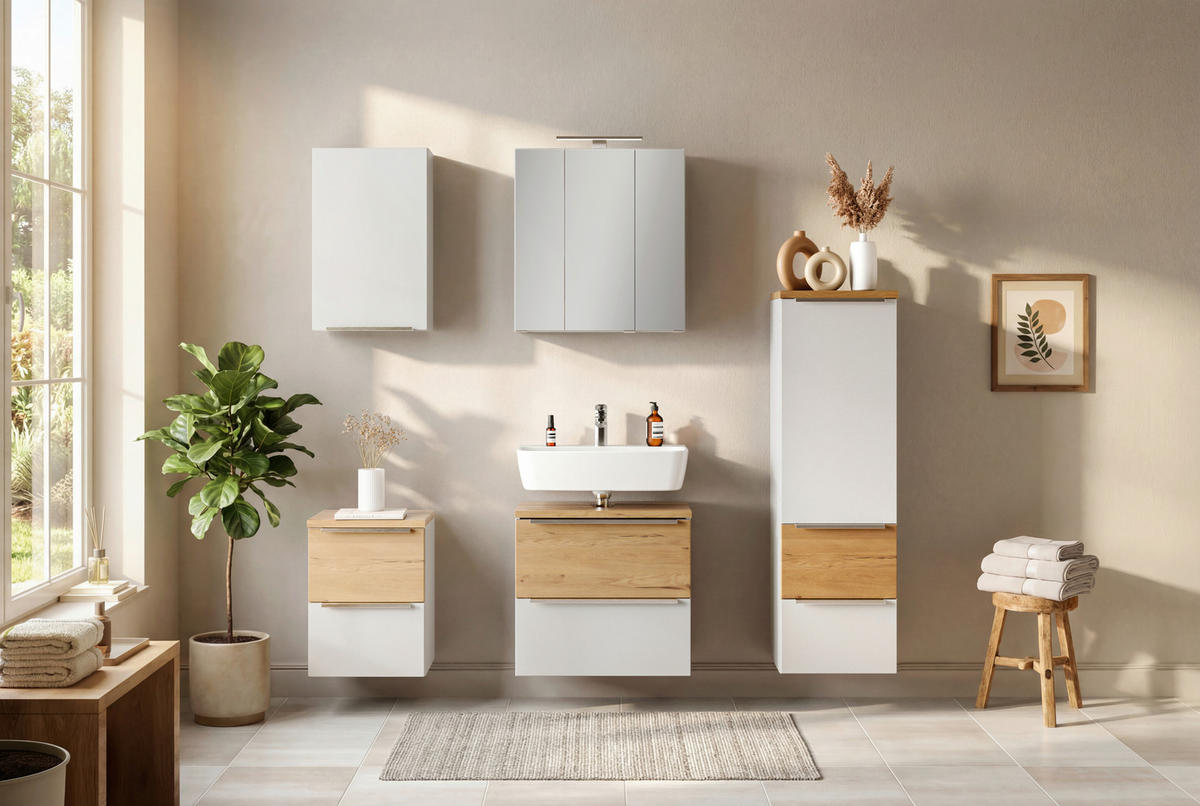 HÄNGESCHRANK 40/64/20 cm  - Edelstahlfarben/Weiß, Trend, Holzwerkstoff/Metall (40/64/20cm) - Held