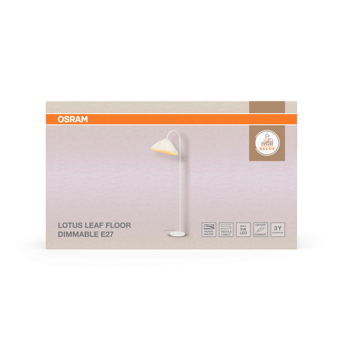 STEHLEUCHTE 39,6/56,8/153 cm    - Weiß, Design, Papier/Metall (39,6/56,8/153cm) - Osram