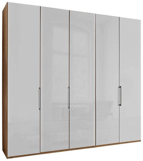 FALTTÜRENSCHRANK in Weiss, Eiche Bianco  - Schieferfarben/Weiss, Konventionell, Glas/Holzwerkstoff (250/216/58cm) - Dieter Knoll
