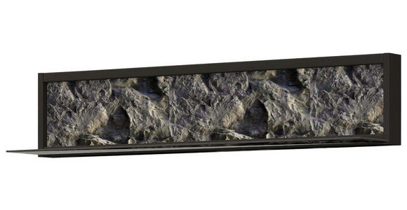 WOHNWAND  in Graphitfarben, Eiche Artisan  303/190/49 cm  - Schwarz/Graphitfarben, Design, Glas/Holzwerkstoff (303/190/49cm) - Cantus