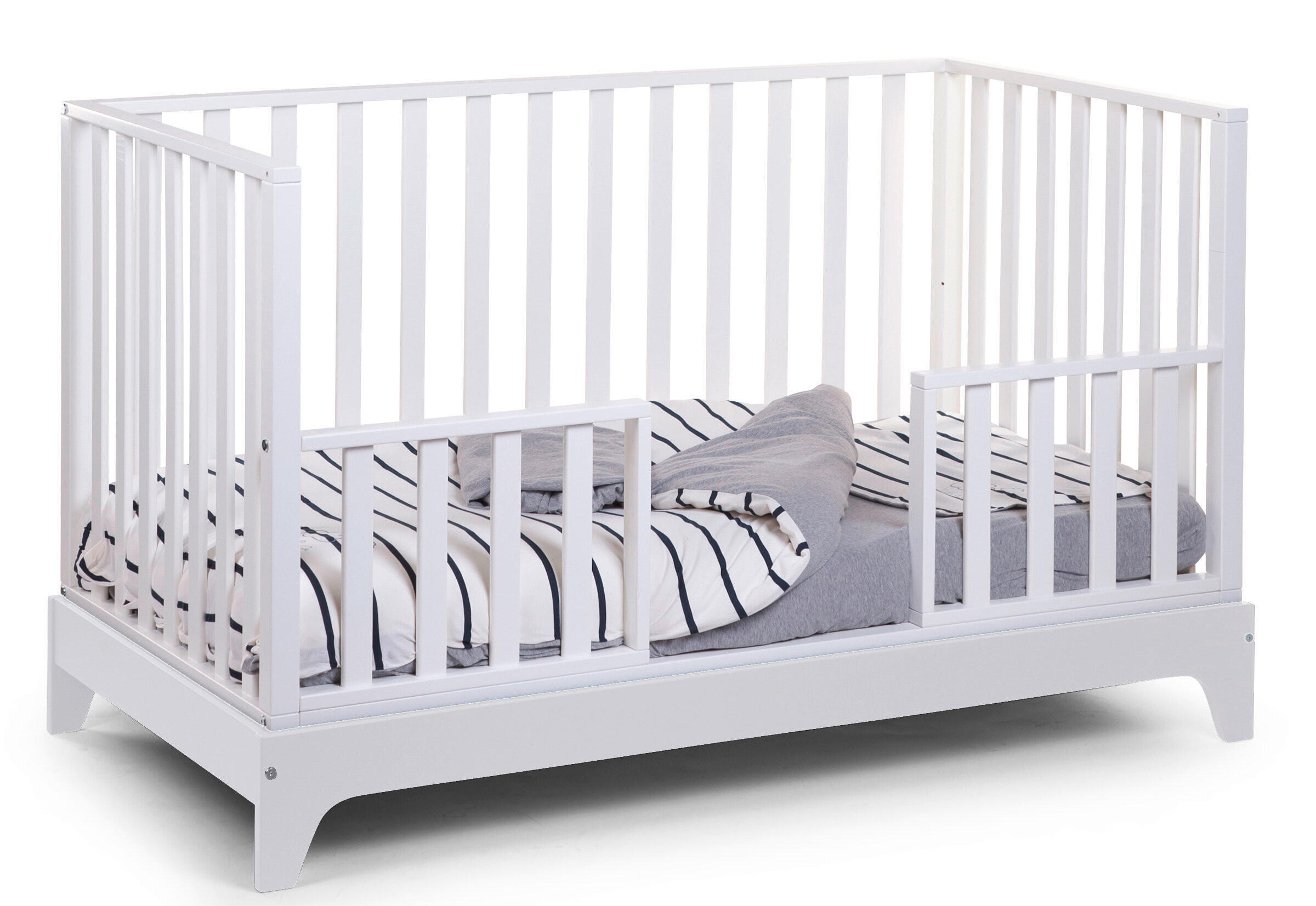 POSTÝLKA S PŘÍČKAMI 70 cmx140 cm - bílá, Konvenční, dřevo/kompozitní dřevo (148/78/88cm) - Childhome
