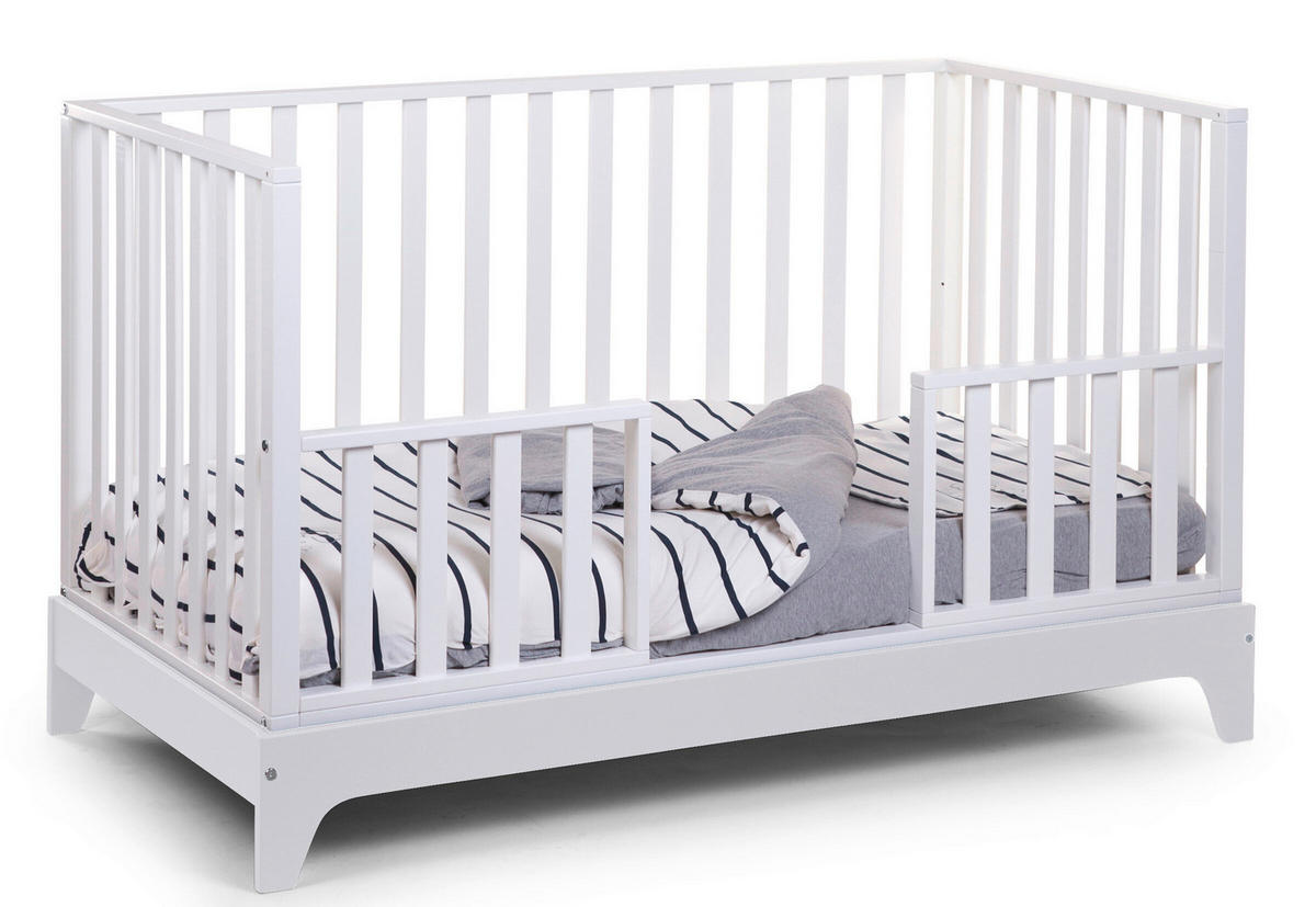 POSTIEĽKA S PRIEČKAMI  70 cmx140 cm - biela, Konventionell, drevo/kompozitné drevo (148/78/88cm) - Childhome