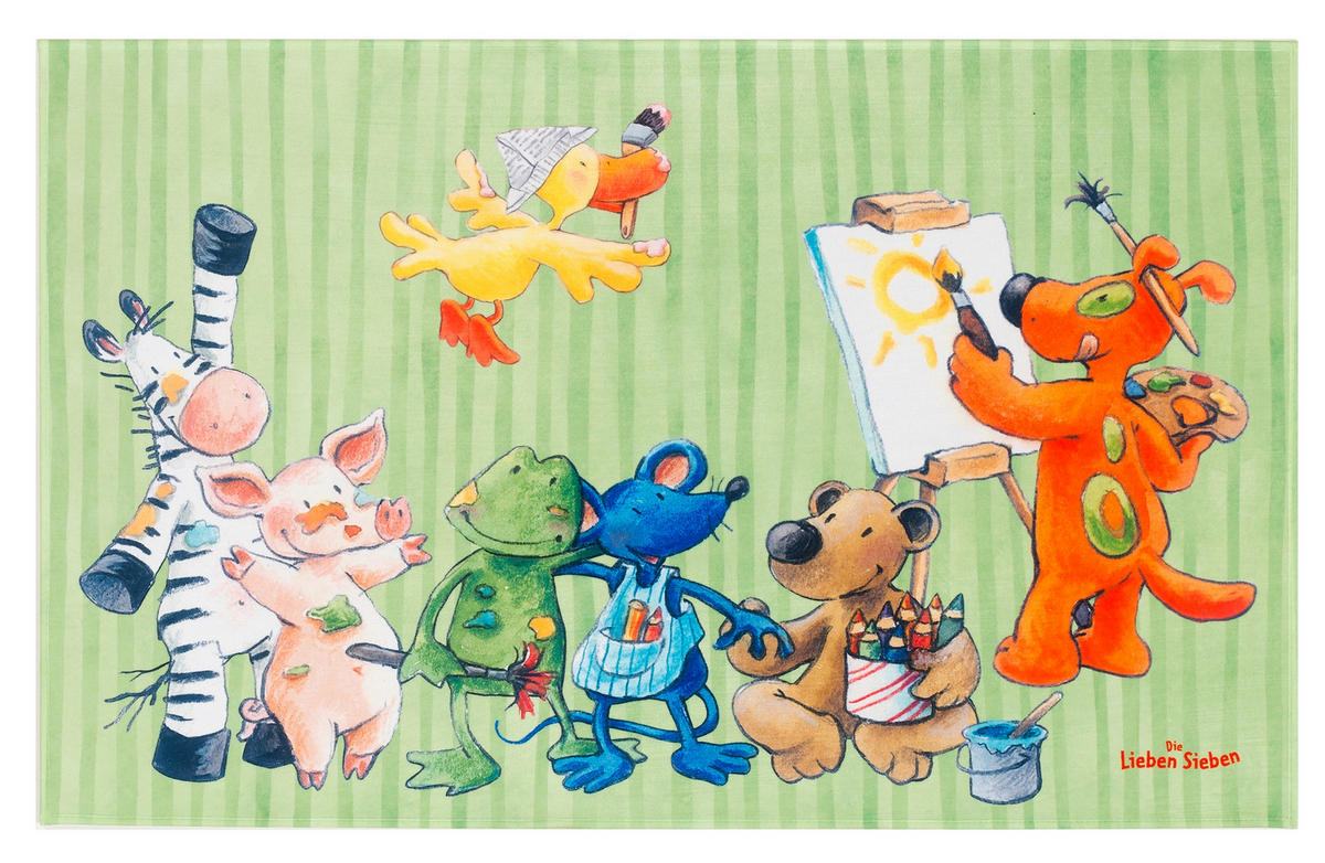 KINDERTEPPICH 100/160 cm Die Lieben Sieben  - Multicolor, Trend, Kunststoff/Textil (100/160cm)