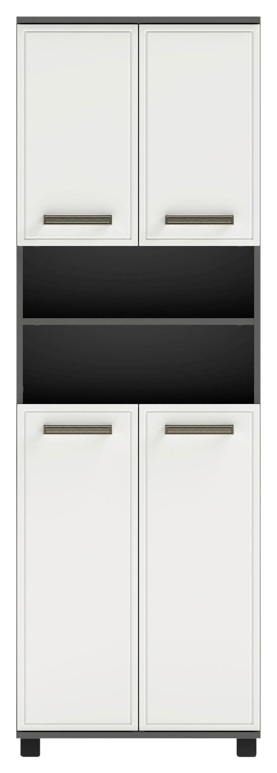 HOCHSCHRANK 59,8/180,9/32,6 cm  - Anthrazit/Schwarz, Natur, Holzwerkstoff/Kunststoff (59,8/180,9/32,6cm) - Stylife