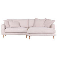 HÖRNSOFFA i manchester beige  - beige/naturfärgad, Romantik / Lanthus, trä/textil (270/140cm) - Livetastic