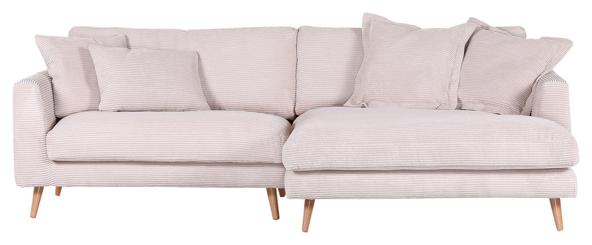 HÖRNSOFFA i manchester beige  - beige/naturfärgad, Romantik / Lanthus, trä/textil (270/140cm) - Livetastic