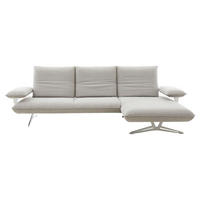 ECKSOFA Grau Flachgewebe  - Edelstahlfarben/Grau, Design, Textil/Metall (316/161cm) - Koinor