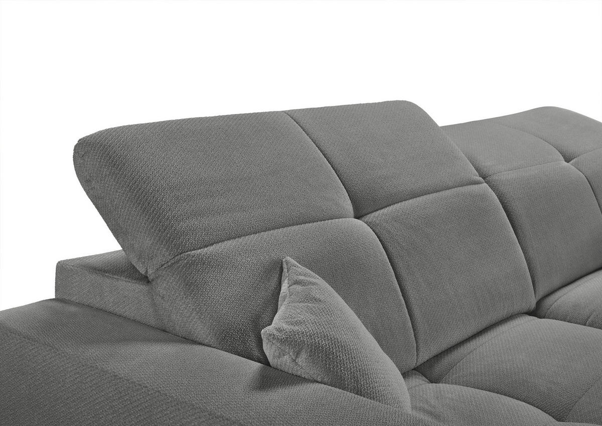 ECKSOFA Dunkelgrau Webstoff  - Dunkelgrau/Schwarz, KONVENTIONELL, Textil/Metall (285/180cm) - SetOne by Musterring