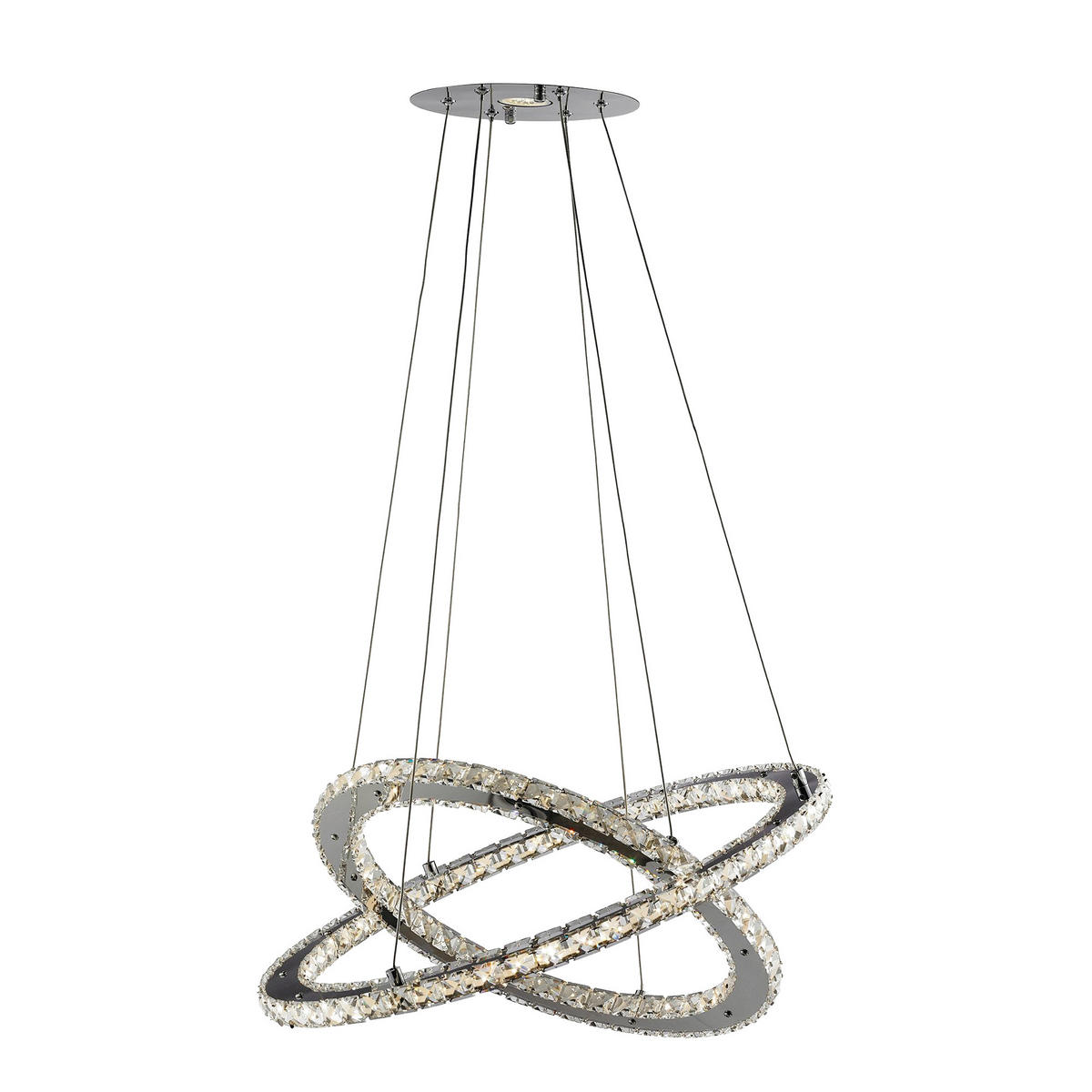 LED-PENDELLAMPA Clover 55/150 cm  - kromfärg, Design, metall/glas (55/150cm)