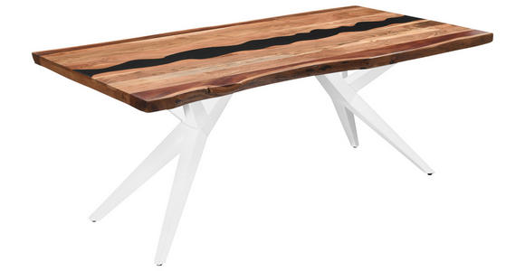 TISCHPLATTE in Holz, Naturmaterialien 180/90/5,5 cm - Schwarz/Akaziefarben, Design, Naturmaterialien/Holz (180/90/5,5cm) - Landscape