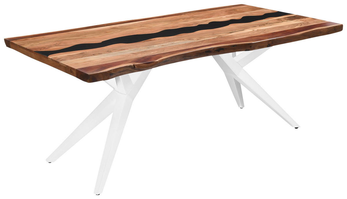 TISCHPLATTE in Holz, Naturmaterialien 180/90/5,5 cm   - Schwarz/Akaziefarben, Design, Naturmaterialien/Holz (180/90/5,5cm) - Landscape