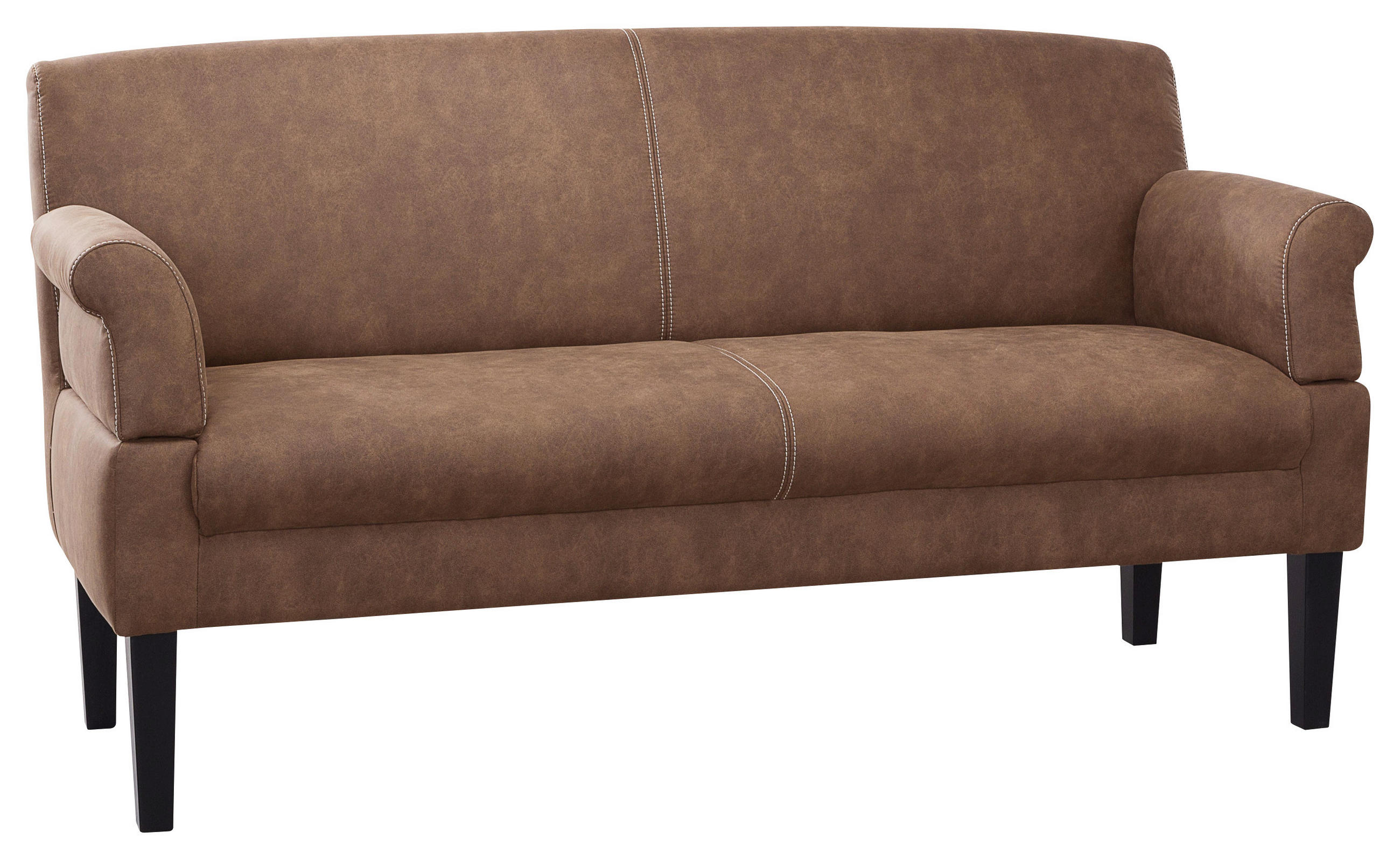 3-SITZER-SOFA in Mikrofaser Braun - Beige/Schwarz, Konventionell, Holz/Textil (182/97/78cm) - Sit & More
