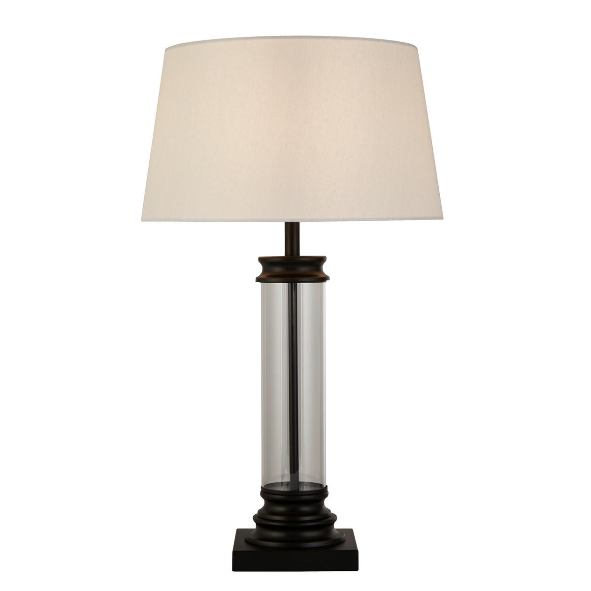 NAMIZNA SVETILKA  Pedestal      37/62 cm       - črna/bela, Konvencionalno, kovina/steklo (37/62cm)