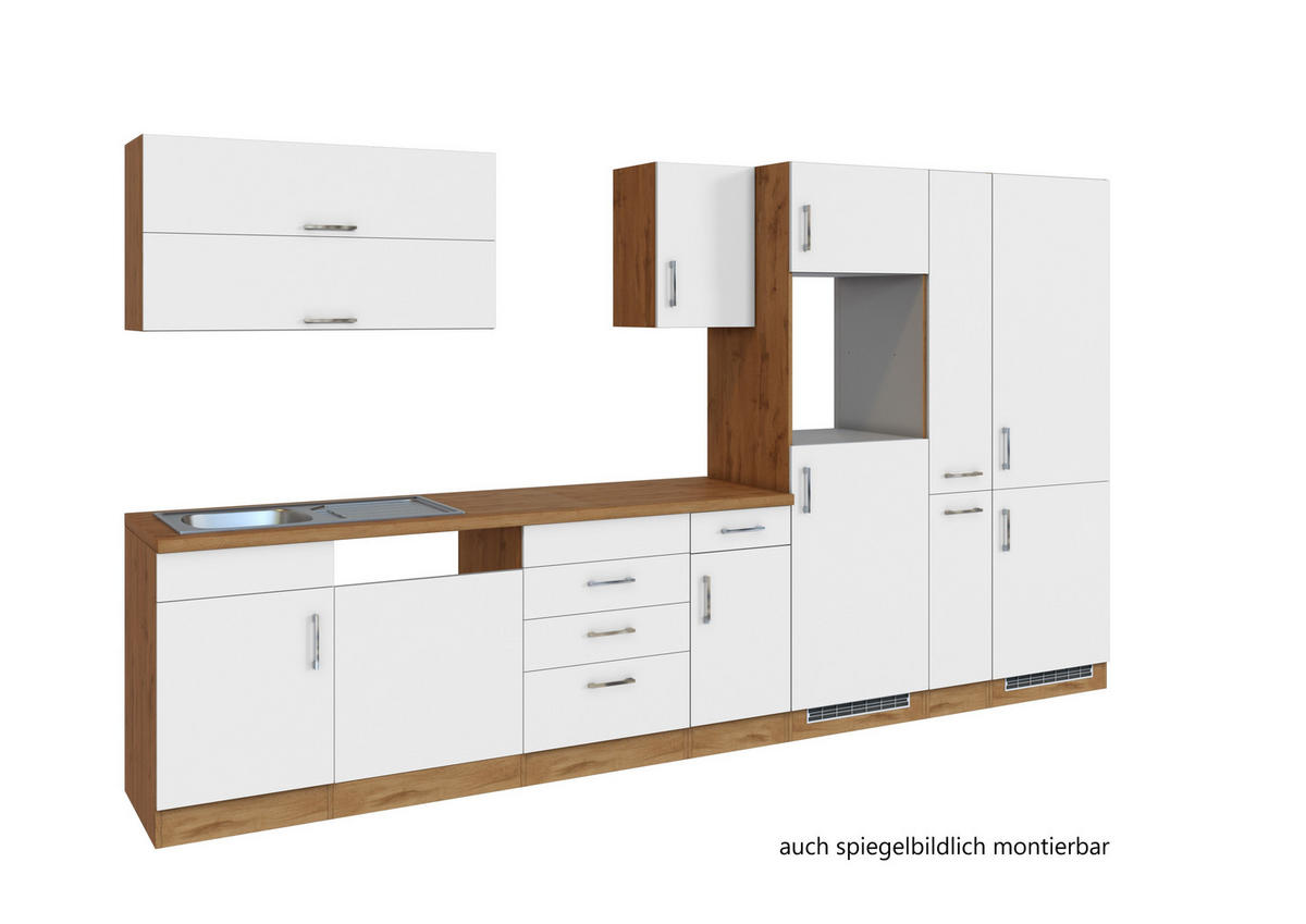 KÜCHENLEERBLOCK   in Weiß  - Eichefarben/Weiß, MODERN, Holzwerkstoff (360/200/60cm) - Held