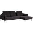 ECKSOFA in Webstoff Braun  - Schwarz/Braun, Natur, Textil (277/182cm) - Valnatura