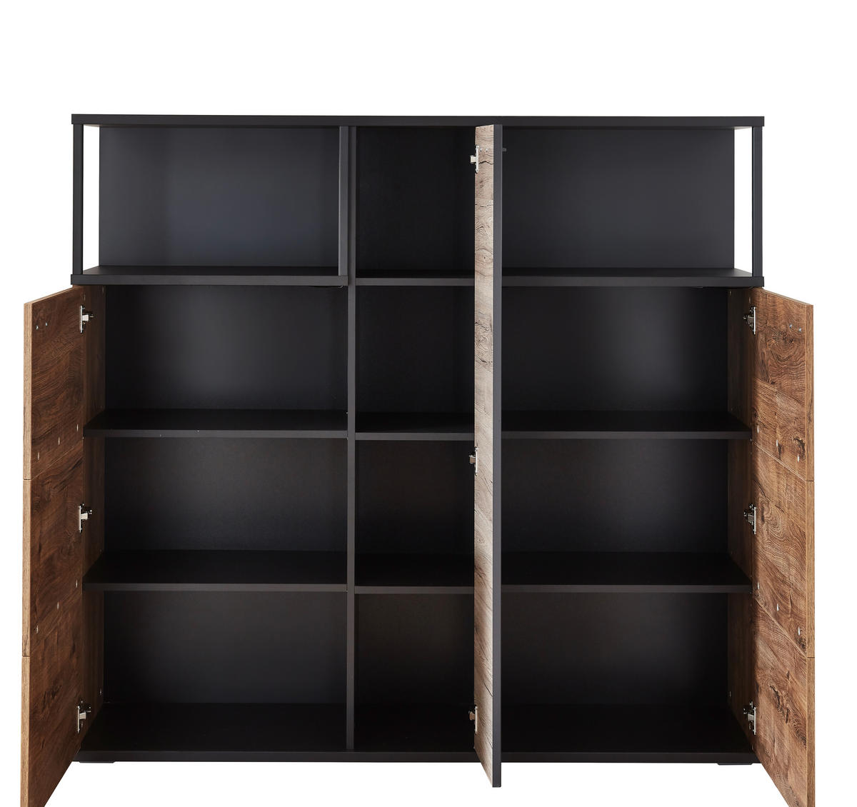 HIGHBOARD  in 150/140/44 cm  - Dunkelgrau/Eichefarben, KONVENTIONELL, Holzwerkstoff/Kunststoff (150/140/44cm) - Cantus