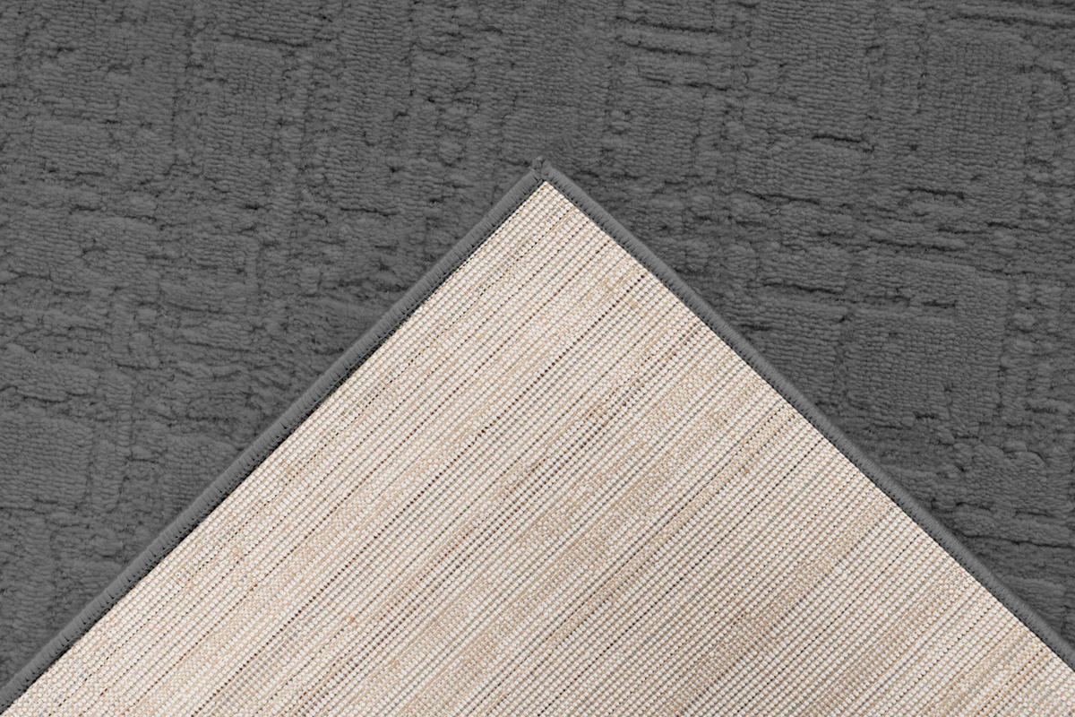 FLACHWEBETEPPICH 160/230 cm Dunkelgrau rechteckig  - Dunkelgrau, Basics, Textil (160/230cm) - Kayoom