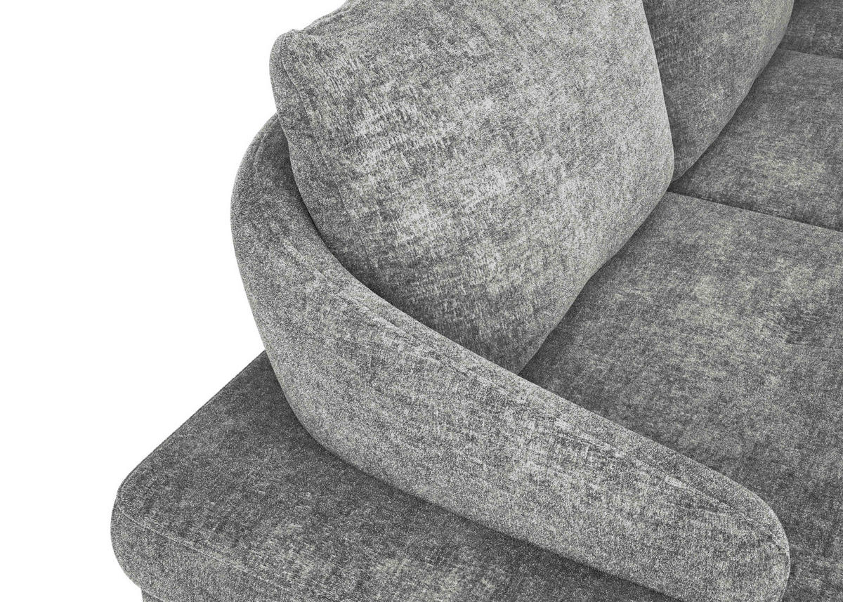 ECKSOFA in Webstoff Dunkelgrau  - Dunkelgrau/Schwarz, Konventionell, Textil/Metall (293/183cm) - Carryhome