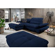 ECKSOFA in Mikrofaser Blau  - Blau/Schwarz, Design, Textil/Metall (198/290cm) - Xora