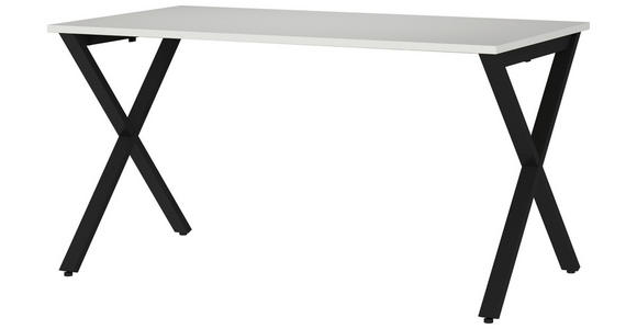 SCHREIBTISCH 140/80/75 cm Schwarz, Hellgrau  - Hellgrau/Schwarz, MODERN, Holzwerkstoff/Metall (140/80/75cm) - Novel