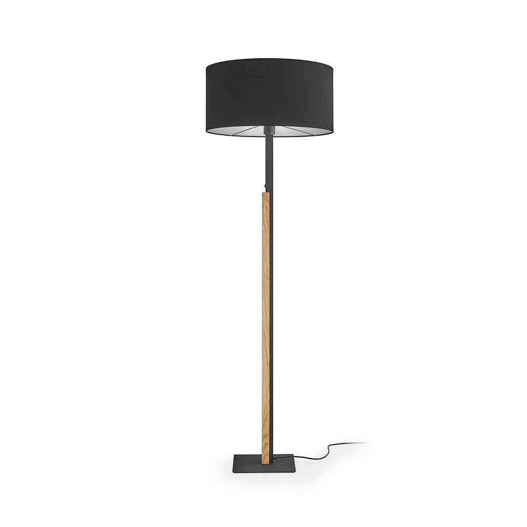 Herzblut Stehleuchte Arian Schwarz, Beigebraun 160 cm