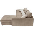 ECKSOFA Naturfarben, Taupe Cord  - Taupe/Chromfarben, KONVENTIONELL, Textil/Metall (335/225cm) - Carryhome