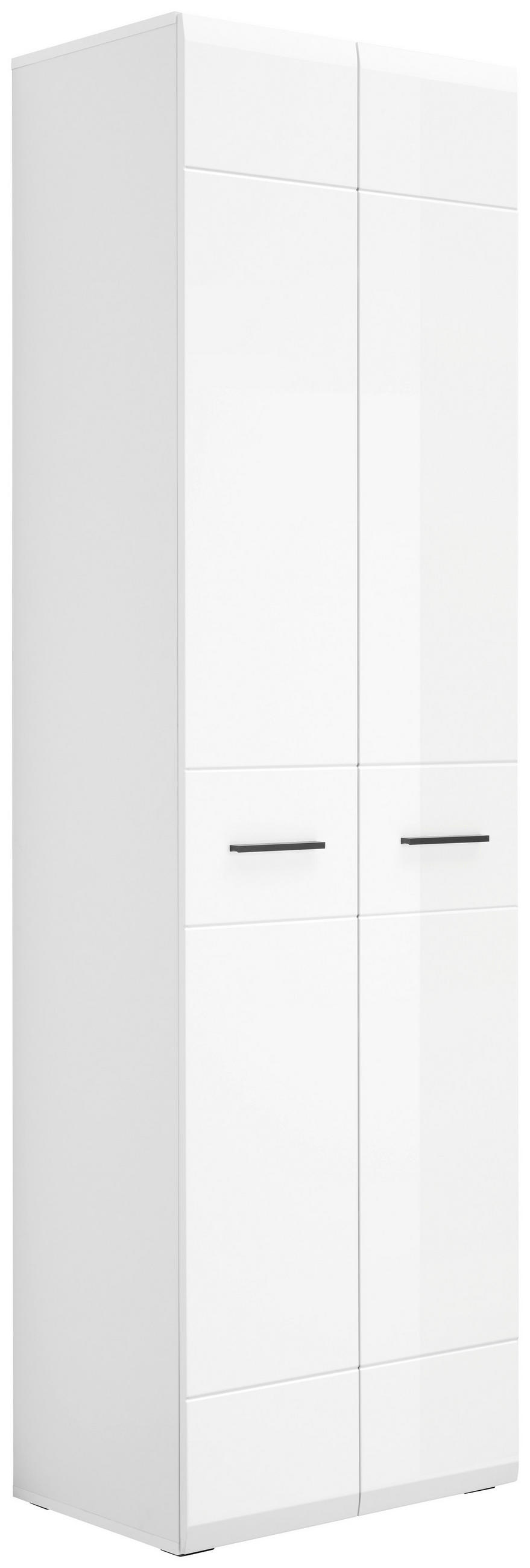 DULAP PENTRU HOL 60/206,2/41,6 cm  - alb/alb lucios intens, Basics, plastic/material pe bază de lemn (60/206,2/41,6cm) - Hom`in