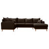 WOHNLANDSCHAFT in Textilgeflecht Dunkelbraun  - Wengefarben/Dunkelbraun, Design, Holz/Textil (167/296/170cm) - Livetastic