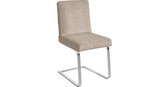 SCHWINGSTUHL in Stahl Flachgewebe - Chromfarben/Orange, Design, Textil/Metall (60/92/60cm) - Dieter Knoll