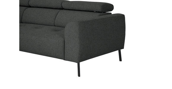 ECKSOFA in Chenille Dunkelgrau 205/280 cm - Dunkelgrau/Schwarz, Design, Textil/Metall (205/280cm) - Xora