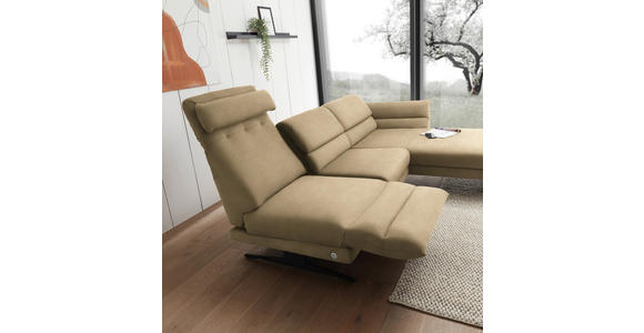 ECKSOFA  in Flachgewebe Senfgelb  279-327/176-217 cm  - Senfgelb/Schwarz, Design, Textil/Metall (279-327/176-217cm) - Dieter Knoll