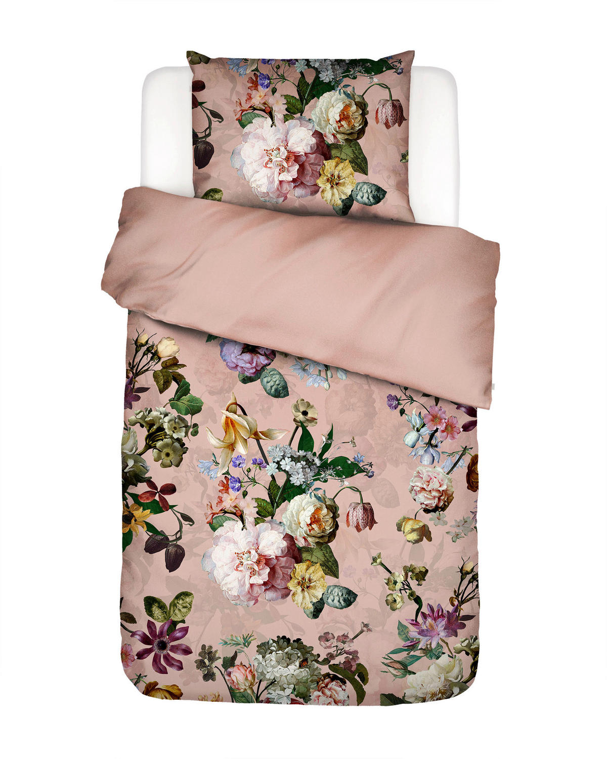 WENDEBETTWÄSCHE FLEUR Satin 135/200 cm  - Hellrosa, Basics, Textil (135/200cm) - Essenza