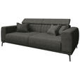 3-SITZER-SOFA  in Webstoff Dunkelgrau  - Dunkelgrau/Schwarz, KONVENTIONELL, Textil/Metall (240/80/113cm) - Carryhome