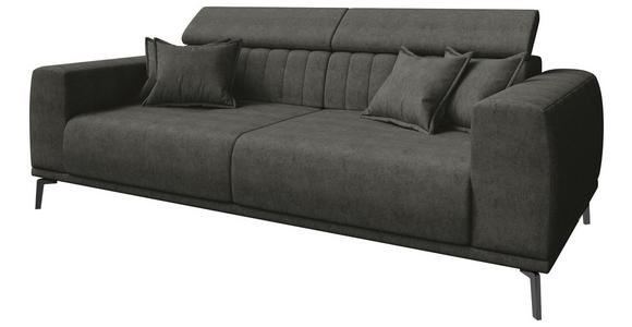 3-SITZER-SOFA  in Webstoff Dunkelgrau  - Dunkelgrau/Schwarz, KONVENTIONELL, Textil/Metall (240/80/113cm) - Carryhome