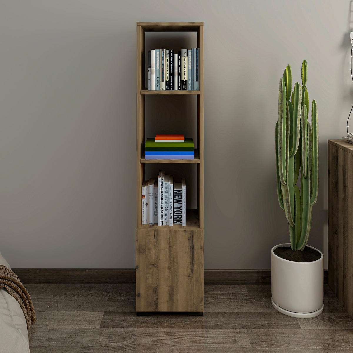 BOKHYLLA i 31/136/30 cm nötfärg  - nötfärg, Design, trämaterial (31/136/30cm) - Livetastic