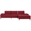 ECKSOFA in Webstoff Bordeaux  - Bordeaux/Schwarz, Design, Textil/Metall (301/179cm) - Chilliano