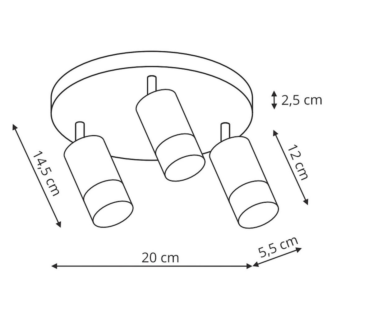 DECKENSTRAHLER Sonaya 14.5/20/20 cm  - Weiß, KONVENTIONELL, Metall (14.5/20/20cm)