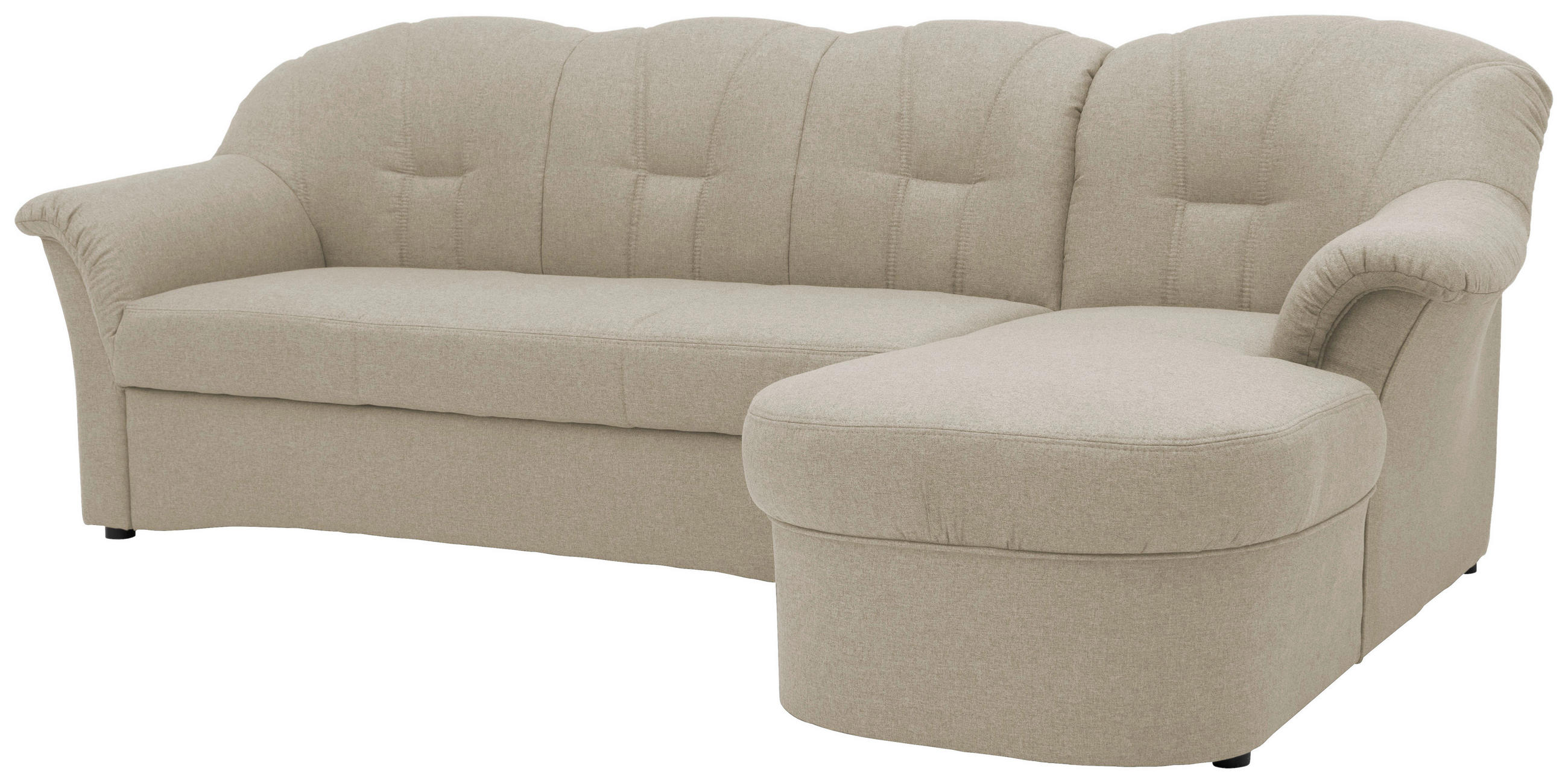 ECKSCHLAFSOFA Schlammfarben Webstoff  - Schlammfarben/Schwarz, KONVENTIONELL, Kunststoff/Textil (233/142cm) - MID.YOU
