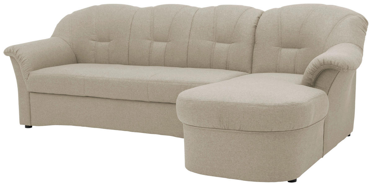 ECKSOFA in Webstoff Schlammfarben  233/142 cm  - Schlammfarben/Schwarz, KONVENTIONELL, Kunststoff/Textil (233/142cm) - MID.YOU