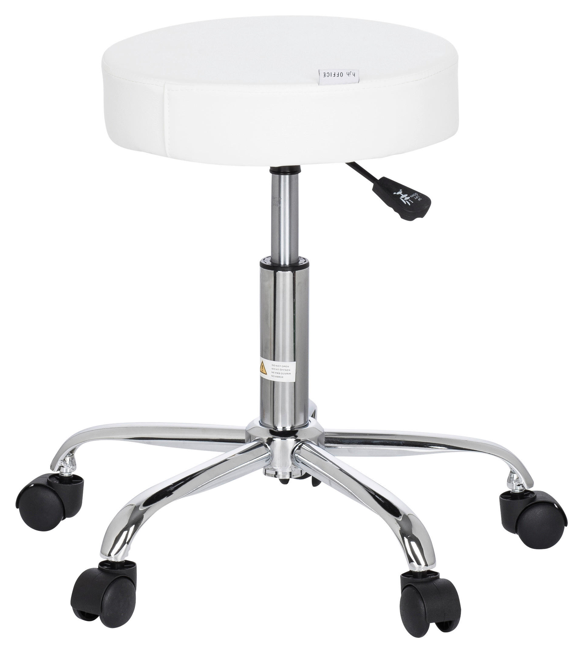 BÜROHOCKER 57/45/57 cm  - Chromfarben/Weiß, MODERN, Kunststoff/Textil (57/45/57cm) - MID.YOU