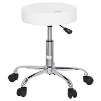 BÜROHOCKER Chromfarben, Weiß  - Chromfarben/Weiß, MODERN, Kunststoff/Textil (57/45/57cm) - MID.YOU