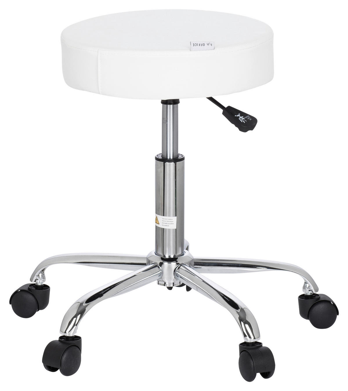 BÜROHOCKER Chromfarben, Weiß  - Chromfarben/Weiß, MODERN, Kunststoff/Textil (57/45/57cm) - MID.YOU